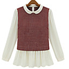 Weimeijia Pan-Kragen-Leinen-T-Shirt (rot)