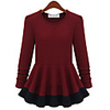 Weimeijia Patchwork grundiert kurzes Kleid (rot)