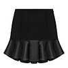 Weimeijia Patchwork Tweed Pu Short Skirt