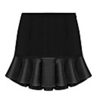 Weimeijia Patchwork Tweed Pu Short Skirt