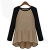 Weimeijia Round Kragen Langarm Plissee-Shirt