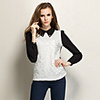 Weimeijia Spitze-Chiffon-Shirt (schwarz)