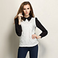 Weimeijia Spitze-Chiffon-Shirt (schwarz)