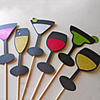 Weinglas Photo Booth Props für Hochzeit / Party (6 Stück)