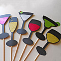 Weinglas Photo Booth Props für Hochzeit / Party (6 Stück)