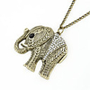 Weinlese Alloy Zirkon Halskette Elephant Pattern (verschiedene Farben)