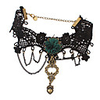 Weinlese Alloy Zirkon-Herz-Blumen Anhänger Halskette Spitze