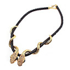 Weinlese Alloy Zirkon Snake Pattern Lederhalsband
