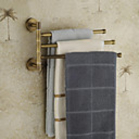 Weinlese-antike Messing Three Bars Handtuchwärmer