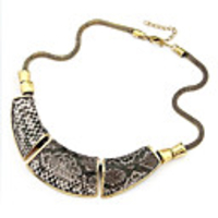 Weinlese-Antike-Silber-Halskette Snake Pattern