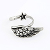Weinlese-Antike-Silber-Legierung Zirkon Flügel Muster Öffnungs-Ring