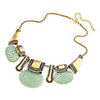 Weinlese Antique Copper Alloy Gem Muster-Halskette (verschiedene Farben)