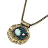 Weinlese Antique Copper Disk Pendant Halskette (verschiedene Farben)