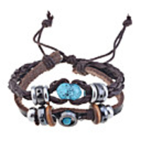 Weinlese Bernstein Beads Lederarmband