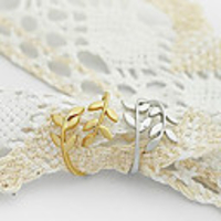 Weinlese-Blatt-Muster Einfache Ring