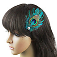 Weinlese-blaue Feder Fascinator für Frauen ein Pc