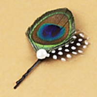 Weinlese-blaue Feder Fascinator für Frauen ein Pc