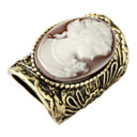 Weinlese-Bronze Metal With Face Pattern Ring