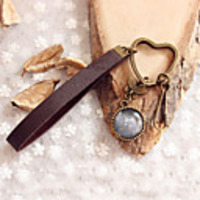 Weinlese-Bronze runder Anhänger Schlüsselbund mit Seil ausblenden