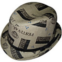 Weinlese-Druck Buckle Cotton Trilby Hut