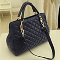 Weinlese-einfache Basic Check Pattern Chain Tote