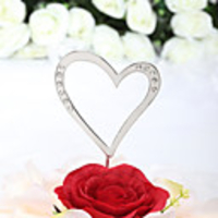 Weinlese-Eleganz mit Strass Herzen Wedding Cake Topper