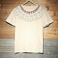 Weinlese Ethnische Floral Print-T-Shirt Männer