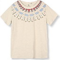 Weinlese Ethnische Floral Print-T-Shirt Männer