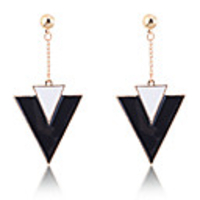 Weinlese Geometric Triangle Emaille Ohrringe