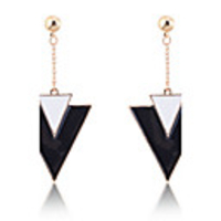 Weinlese Geometric Triangle Emaille Ohrringe