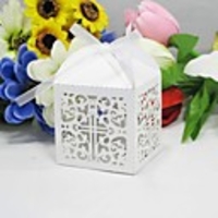 Weinlese Laser Cut Favor Box mit bowknot (Satz 12)