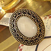 Weinlese schnitzte facettierten Edelstein Ring Leopard Big Horse Eye