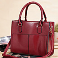 Weinlese Tragbare Single Color Schultertasche / Tote