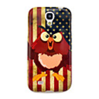 Weinlese US-Flagge Eulen Glossy TPU Soft Cover Case für Samsung Galaxy I9500 S4