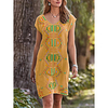 wünsche aliexpress ebay 2021 sommer neuen stil bedruckten kurzärmeligen mittellangen kleid Lightinthebox