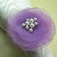 Würdevolle Blumen-Hochzeit Serviettenring Set von 6,  Perle Dia 4, 5 cm