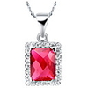 Würdevolle Frauen Slivery Alloy Halskette mit roter Edelstein (1 PC)