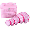 Würdevolle Hausfrau Zwei-Schicht Make-up Bag schicken Geldbörse Five-Piece (Screen Color)