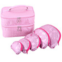 Würdevolle Hausfrau Zwei-Schicht Make-up Bag schicken Geldbörse Five-Piece (Screen Color)