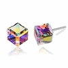 Würfel Swarovski Kristall Drop Ohrstecker für Damenmode s925 Sterling Silber hypoallergenen Schmuck (Regenbogen) Lightinthebox