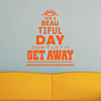 Wörter Beautiful Day Wandsticker