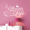 Wörter Beautiful Life Wandsticker