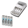 Ansmann Photocam III UK Plug Charger includes 4 AA batteries - 2850mAh