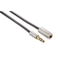 Hama Verlängerungskabel AluLine Klinke 3, 5 mm,  Stecker - Kupplung stereo,  2 m