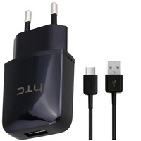 HTC 1000mA EU Reiseladegerät + USB-C Kabel - Schwarz