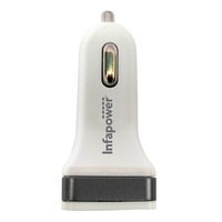 Infafower 2.1A Doppel-USB-Autoladegerät - Weiß