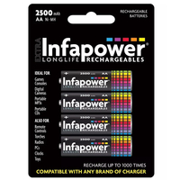 Infapower 2700mAh wiederaufladbare AA NiMh Batterien - 4er Pack