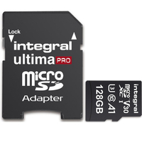 Integral 128 GB UltimaPRO V30 Premium Micro SD Karte (SDXC) UHS-I U3 + Adapter