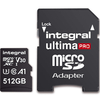 Integral 512GB UltimaPRO V30 Premium Micro SD Card (SDXC) UHS-I U3 + Adapter - 100MB/s