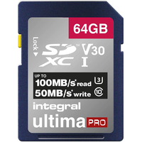 Integral 64GB UltimaPRO V30 Premium SD Karte (SDXC) UHS-I U3 - 100MB/s